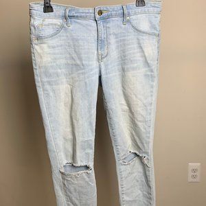 distressed wash ripped jeans